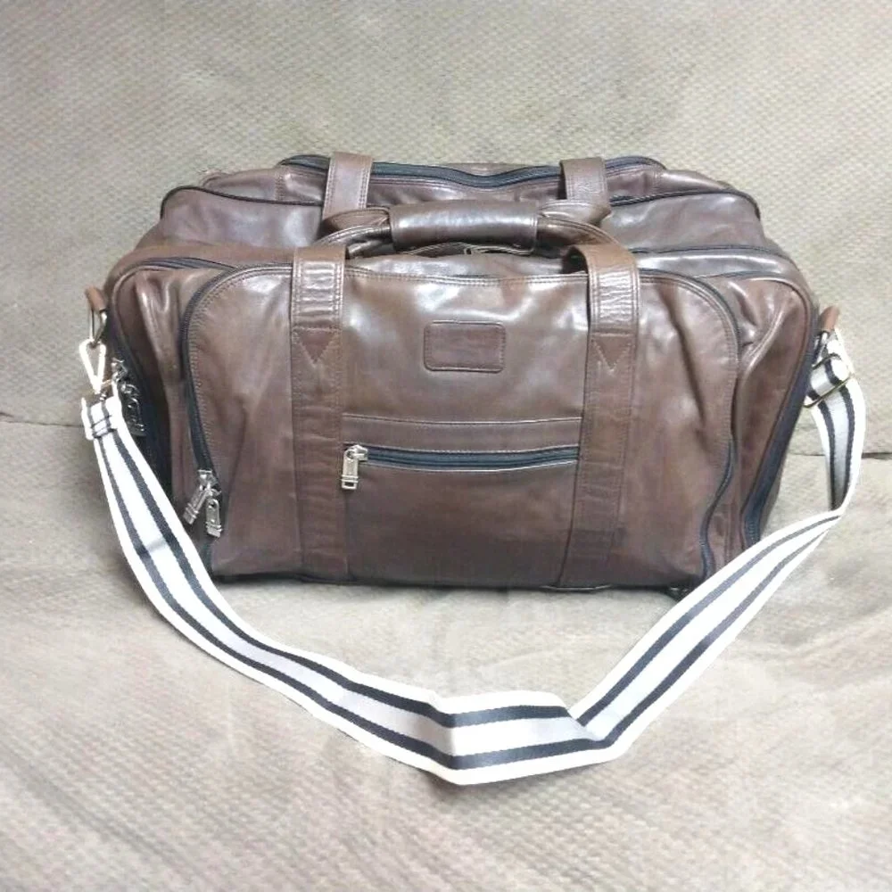 ❤️TUMI Brown Commuter Expandable Duffle Carry-on Multi Compartment Bag 24